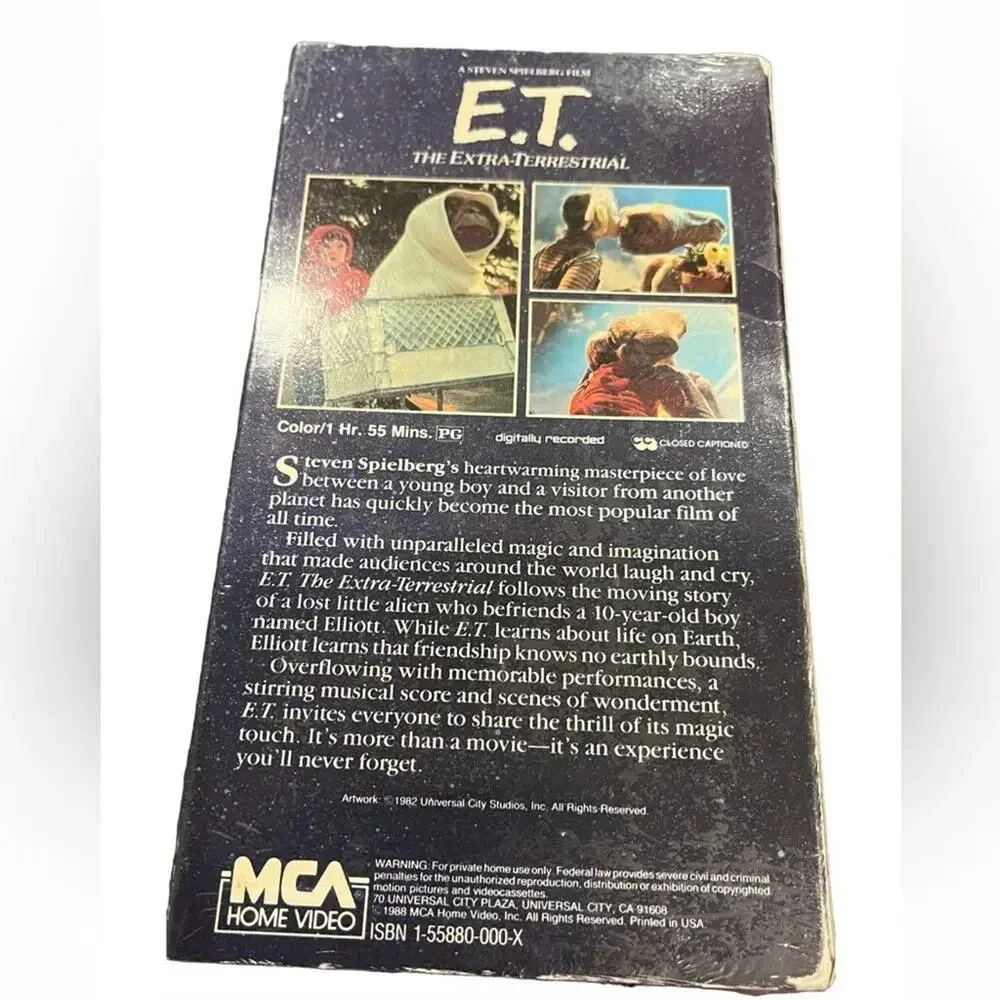 E.T. The Extra-Terrestrial VHS vintage tape, factory sealed.